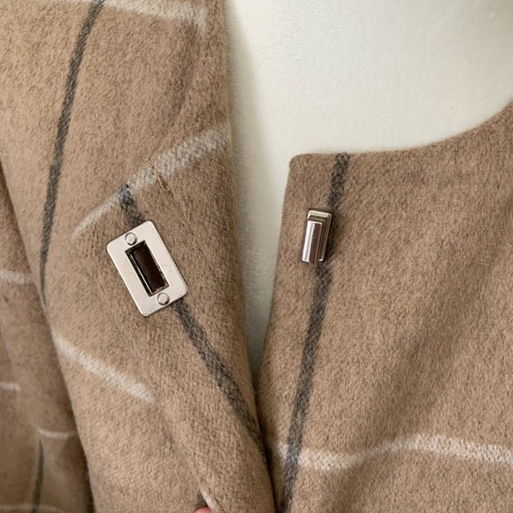 ZARA BASIC |  Beautiful Beige Plaid Blazer Coat - Picture 4 of 8